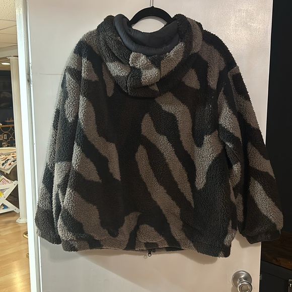 Zella Women's Cloud Soft Oversized Full Zip Hooded Jacket Gray - Picture 5 of 5